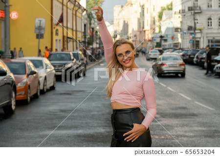Sexy woman on street 65653204