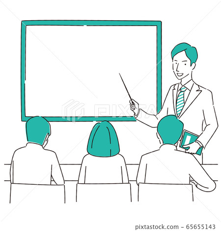 Hand drawn 1color suit men seminar - Stock Illustration [65655143] - PIXTA