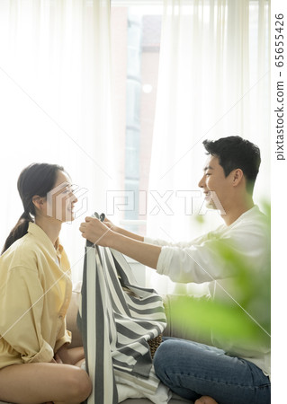 Couple, laundry, lifestyle 65655426