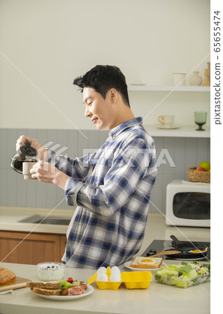 Man, coffee, food Man, coffee, food 65655474