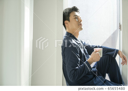 Man, pajamas, one Man, pajamas, one 65655480