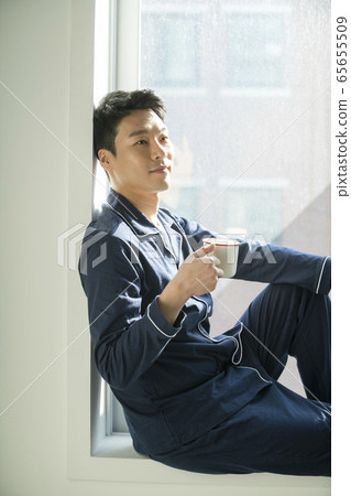 Man, pajamas, one 65655509