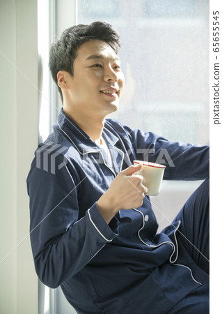 男人,睡衣,一個 男人,睡衣,一個 65655545