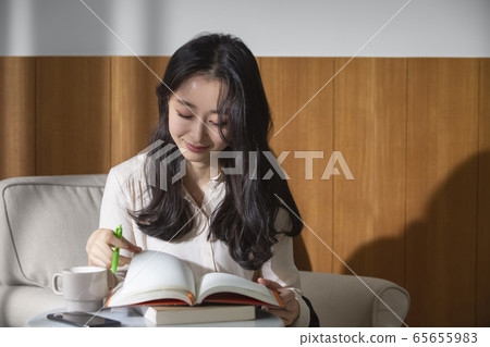 Woman, home work, reading Woman, home work, reading 65655983