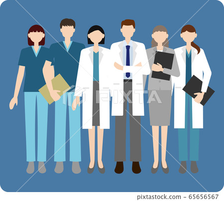 Illustration of a medical team in white coat 65656567