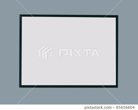 Empty black picture frame on grey background Empty black picture frame on grey background 65656604