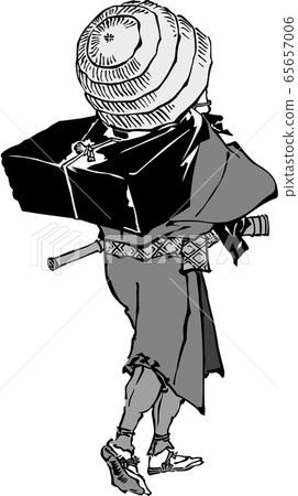 Ukiyo-e townsman 164 black and white 65657006