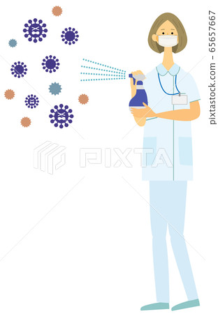 Alcohol disinfection sterilization nurse vector illustration 65657667