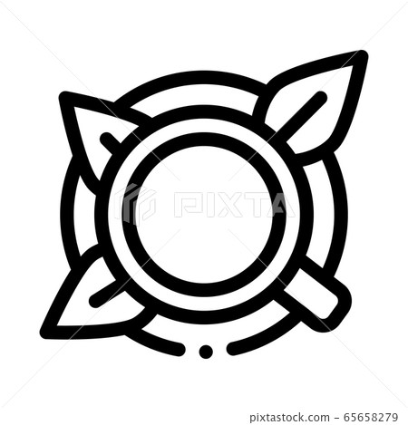cup of tea with saucer top view icon vector outline illustration 65658279