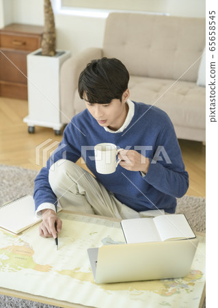 Single life concept, young cheerful Asian man's daily life 297 Single life concept, young cheerful Asian man's daily life 297 65658545