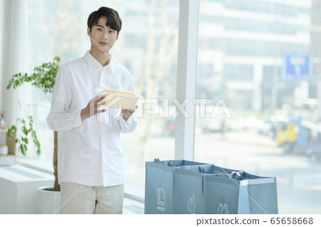 Single life concept, young cheerful Asian man's daily life 145 65658668