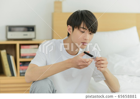 Single life concept, young cheerful Asian man's daily life 100 Single life concept, young cheerful Asian man's daily life 100 65658881