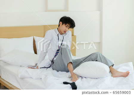 Single life concept, young cheerful Asian man's daily life 010 65659003