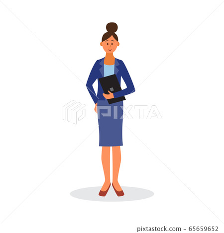 Isolated cartoon businesswoman - female business worker in suit Isolated cartoon businesswoman - female business worker in suit 65659652