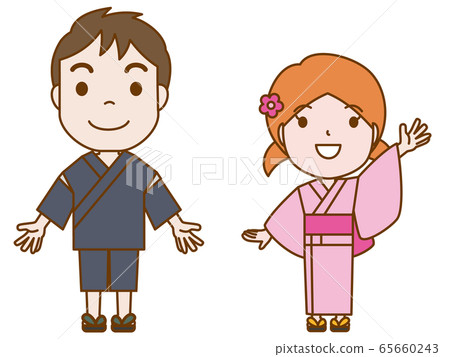 Yukata children set - Stock Illustration [65660243] - PIXTA