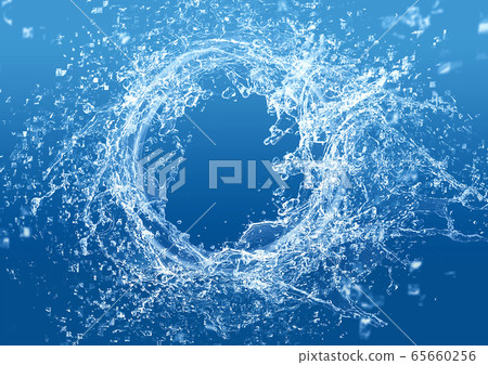 Abstract blue water circle close-up 65660256