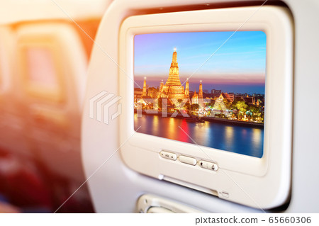 Aircraft monitor in passenger seat on Wat Arun 65660306