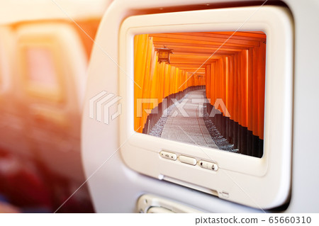 Aircraft monitor in front of passenger seat 65660310