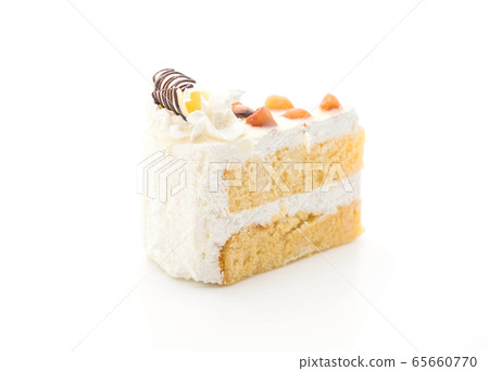 macadamia cake on white background 65660770