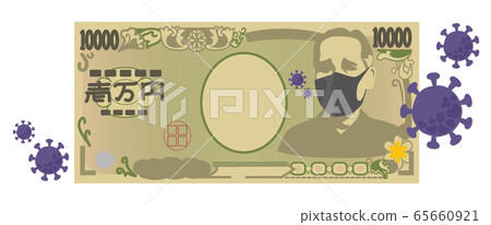 Japanese economy catching cold with corona vortex-with virus image Japanese economy catching cold with corona vortex-with virus image 65660921