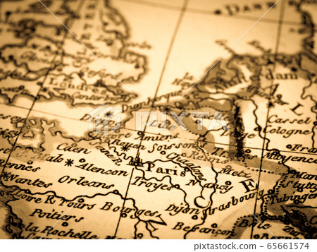 フランスアンティーク　MAP Antique world map France - Stock Photo [65661574] - PIXTA