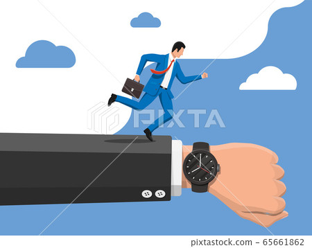 Businessman and wrist watch on hand 65661862