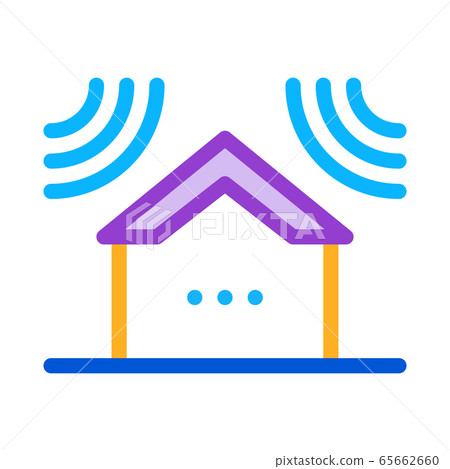 sound acting on residential building icon vector outline illustration sound acting on residential building icon vector outline illustration 65662660