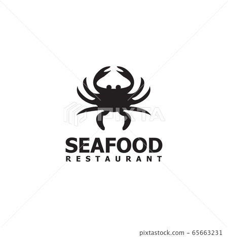 Seafood restaurant with crab icon design Seafood restaurant with crab icon design 65663231