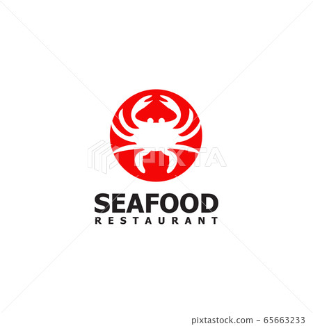 Seafood restaurant with crab icon design 65663233