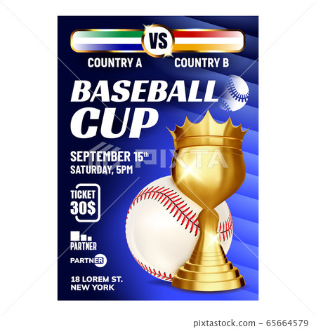 Baseball Champion World Series Cup Banner Vector 65664579