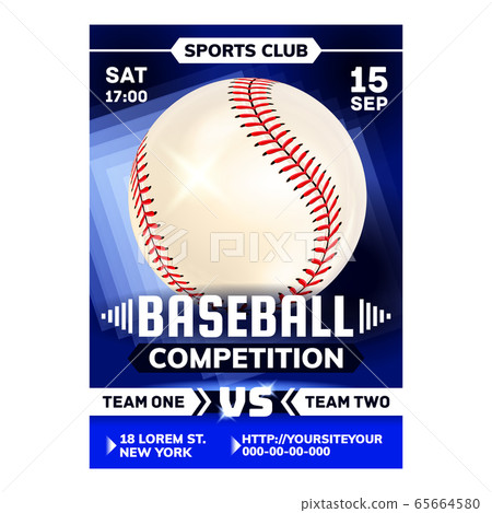 Baseball Bat And Ball Sport Game Poster Vector 65664580