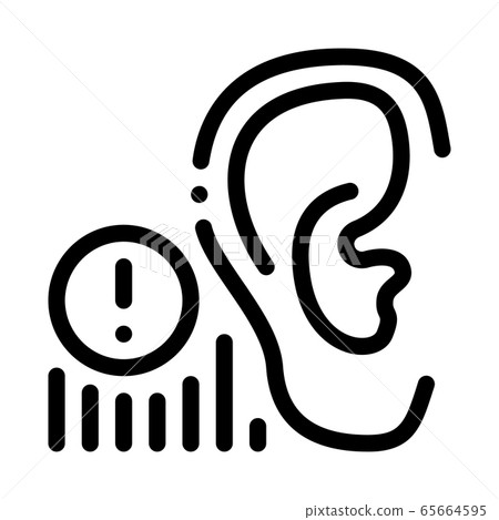 human hearing warning icon vector outline illustration 65664595