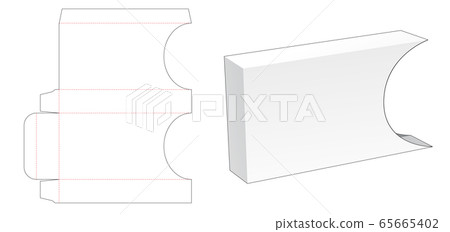 packaging box die cut template 65665402
