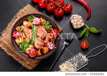 Delicious fresh pasta with meatballs Delicious fresh pasta with meatballs 65666062