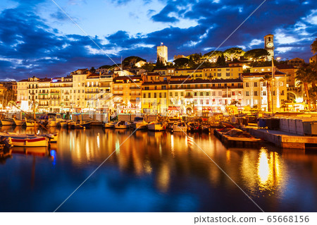 Cannes aerial panoramic view, France 65668156