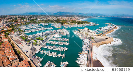 Antibes aerial panoramic view, France Antibes aerial panoramic view, France 65668159