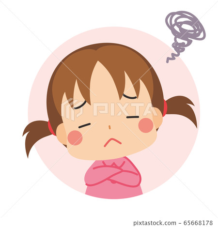 可愛的女孩圖標擔心 65668178