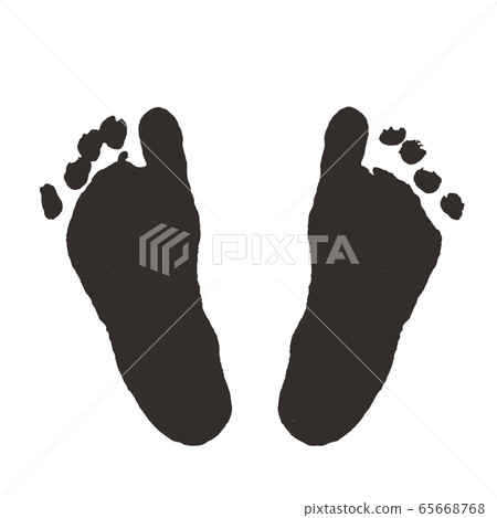 Foot shape of a newborn baby stamped to commemorate the birth 65668768
