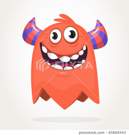 Funny cartoon flying monster. Vector illustration Funny cartoon flying monster. Vector illustration 65669343