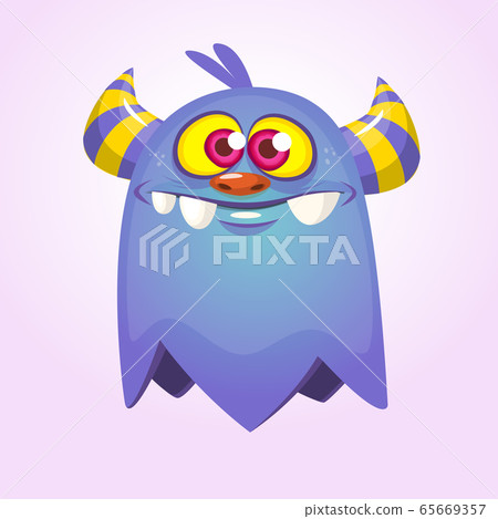 Funny cartoon flying monster. Vector illustration 65669357