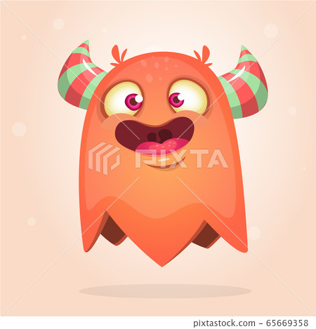 Funny cartoon flying monster. Vector illustration 65669358
