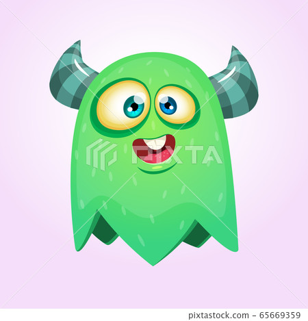 Funny cartoon flying monster. Vector illustration 65669359