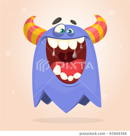 Cartoon monster with scary expression face. Vector Cartoon monster with scary expression face. Vector 65669366
