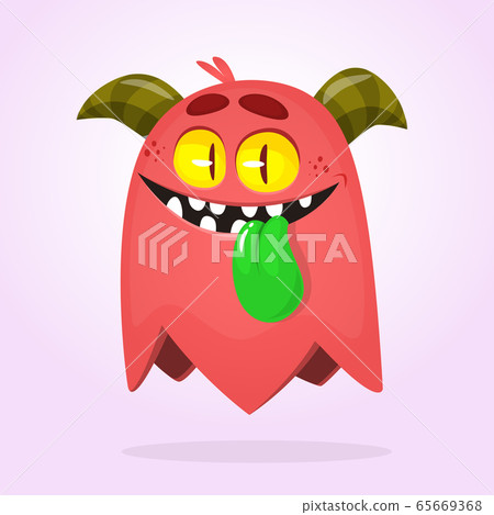Funny cartoon flying monster. Vector illustration Funny cartoon flying monster. Vector illustration 65669368