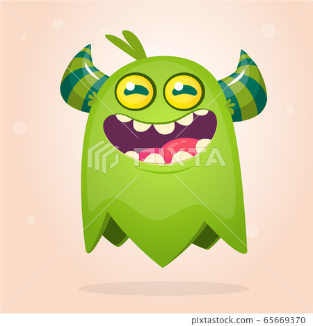 Funny cartoon flying monster. Vector illustration Funny cartoon flying monster. Vector illustration 65669370