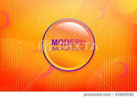 Yellow background with gradient, rings and thin vertical lines, round frame 65669580