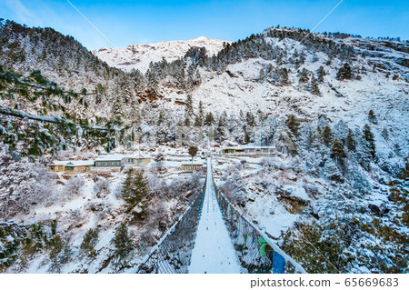 Bridge in Everest region in Nepal Bridge in Everest region in Nepal 65669683
