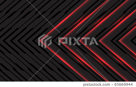 Abstract black line red light cyber arrow direction on dark grey with blank space design modern futuristic technology background vector illustration. Abstract black line red light cyber arrow direction on dark grey with blank space design modern futuristic technology background vector illustration. 65669944
