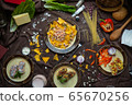 Mexican food mix colorful background Mexico 65670256