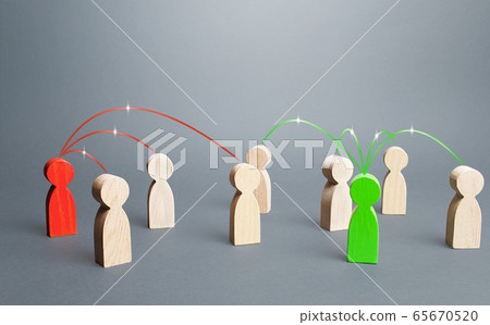 Red and green persons compete for influences on other people. Build support, strengthen your position in a dispute or election. Luring people to their side, imposing opinions. Fight for the minds 65670520